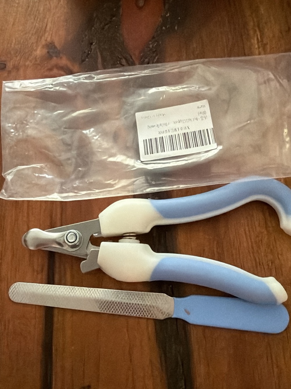 Light Blue & White Pet Nail Clippers with File